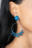 Paparazzi "Cabaret Charm" Blue Clip On Earrings Paparazzi Jewelry