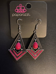 Paparazzi "Legend Of Tarzan" Pink Earrings Paparazzi Jewelry