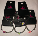 Girls Multi Bead Flower Charm Starlet Shimmer Bracelets Set of 5 Paparazzi Jewelry