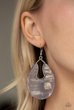 Paparazzi “Pool Hopper” Silver Faux Marble Acrylic Earrings Paparazzi Jewelry