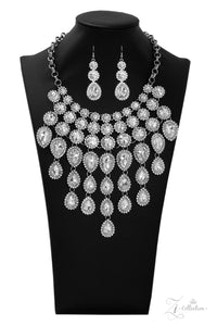 Paparazzi "Mesmerize" White 2019 Zi Collection Necklace & Earring Set Paparazzi Jewelry
