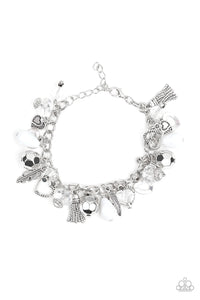 Paparazzi "Charmingly Romantic" White Bracelet Paparazzi Jewelry