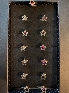 Paparazzi VINTAGE VAULT Starlet Shimmer Rhinestone Silver Star Rings Lot#38 Paparazzi Jewelry