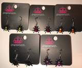 Girl's Starlet Shimmer Set of 5 Halloween Black Spider Multicolor Rhinestone Dangle Earrings Paparazzi Jewelry
