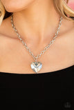 Paparazzi "Flirtatiously Flashy" Silver Necklace & Earring Set Paparazzi Jewelry