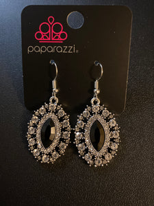 Paparazzi "Long May She Reign" Black Fashion Fix Exclusive Earrings Paparazzi Jewelry