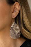 Paparazzi “Hiss Hiss” Brown Earrings Paparazzi Jewelry