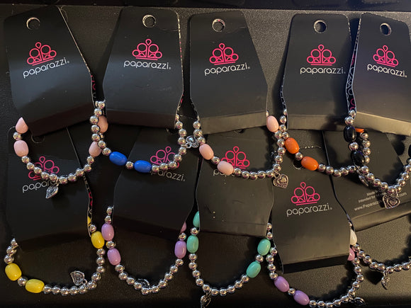 Paparazzi Starlet Shimmer Multi Bead Heart Bracelets Lot#8 Paparazzi Jewelry