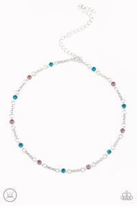 Paparazzi "Stunningly Stunning" Blue Choker Necklace & Earring Set Paparazzi Jewelry