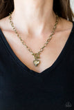 Paparazzi "Princeton Princess" Brass Necklace & Earring Set Paparazzi Jewelry