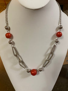 Paparazzi "Calm and Connected" Red Necklace & Earring Set Paparazzi Jewelry