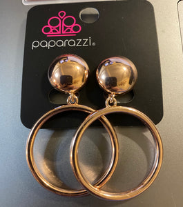 Paparazzi "Classic Candescence" Rose Gold Clip On Earrings Paparazzi Jewelry