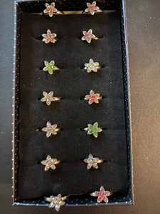 Paparazzi Starlet Shimmer Rhinestone Flower Rings Lot#37 Paparazzi Jewelry