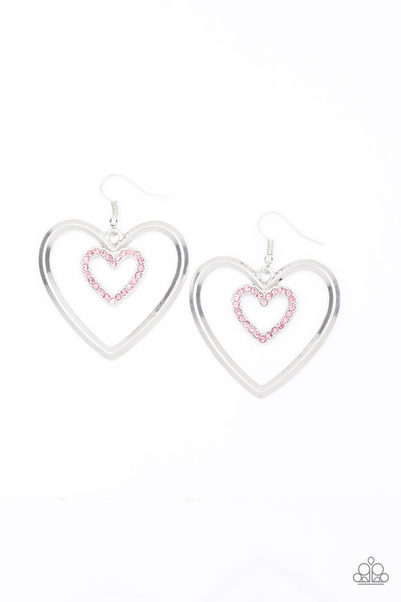 Paparazzi “Heart Candy Couture” Pink Earrings Paparazzi Jewelry