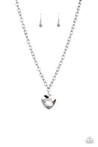 Paparazzi "Flirtatiously Flashy" Silver Necklace & Earring Set Paparazzi Jewelry