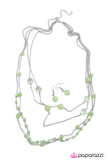 Paparazzi "Imperfect Imperfections" Green Necklace & Earring Set Paparazzi Jewelry