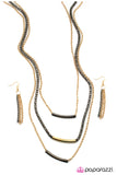 Paparazzi "Im With The Band" Gold Necklace & Earring Set Paparazzi Jewelry