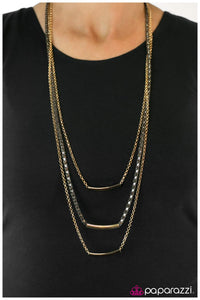 Paparazzi "Im With The Band" Gold Necklace & Earring Set Paparazzi Jewelry