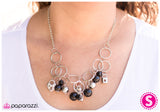 Paparazzi "In A Bind" Black 001LM Necklace & Earring Set Paparazzi Jewelry