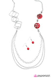 Paparazzi "In Anticipation" Red Necklace & Earring Set Paparazzi Jewelry