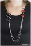 Paparazzi "In Anticipation" Red Necklace & Earring Set Paparazzi Jewelry