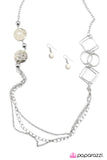 Paparazzi "In Anticipation" White Necklace & Earring Set Paparazzi Jewelry