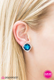 Paparazzi "Inclined To Shine - Blue Clip-On" earring Paparazzi Jewelry