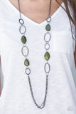 Paparazzi "Industry Shine" Green Necklace & Earring Set Paparazzi Jewelry