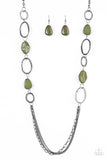 Paparazzi "Industry Shine" Green Necklace & Earring Set Paparazzi Jewelry