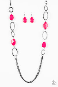 Paparazzi "Industry Shine" Pink Necklace & Earring Set Paparazzi Jewelry