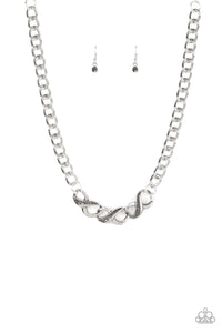 Paparazzi "Infinite Impact" Silver Necklace & Earring Set Paparazzi Jewelry