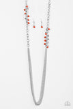 Paparazzi "In For A Surprise" Orange Necklace & Earring Set Paparazzi Jewelry