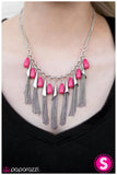 Paparazzi "In-FRINGE-ment - Pink" necklace Paparazzi Jewelry