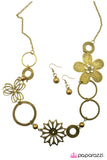 Paparazzi "In Full Bloom" Brass Necklace & Earring Set Paparazzi Jewelry