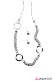 Paparazzi "In It to Win It" Silver Necklace & Earring Set Paparazzi Jewelry