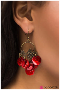 Paparazzi "In One Shell Swoop - Red" earring Paparazzi Jewelry