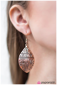 Paparazzi "In Prehistoric Fashion" Copper Earrings Paparazzi Jewelry