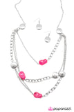 Paparazzi "Interstellar" Pink Necklace & Earring Set Paparazzi Jewelry