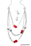 Paparazzi "Interstellar" Red Necklace & Earring Set Paparazzi Jewelry