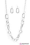 Paparazzi "Isnt It Obvious?" Silver Necklace & Earring Set Paparazzi Jewelry