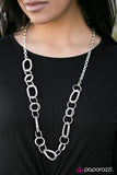 Paparazzi "Isnt It Obvious?" Silver Necklace & Earring Set Paparazzi Jewelry
