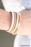 Paparazzi "I Speak Glitter" White Wrap Bracelet Paparazzi Jewelry