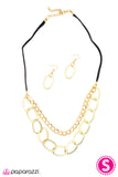 Paparazzi "It All Adds Up" Gold Necklace & Earring Set Paparazzi Jewelry