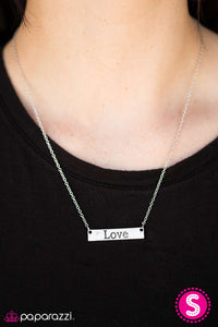 Paparazzi "It Must Be Love" Silver Necklace & Earring Set Paparazzi Jewelry