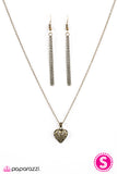 Paparazzi "Its HEART To Believe" Brass Necklace & Earring Set Paparazzi Jewelry