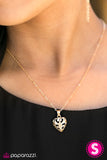 Paparazzi "Its HEART To Believe" Gold Necklace & Earring Set Paparazzi Jewelry