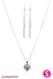 Paparazzi "Its HEART To Believe" Silver Necklace & Earring Set Paparazzi Jewelry