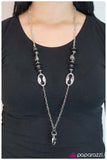 Paparazzi "Its Not Always Black and White" Black Lanyard Necklace & Earring Set Paparazzi Jewelry