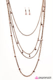 Paparazzi "Ive Been Blocked" Copper Necklace & Earring Set Paparazzi Jewelry