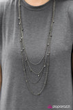 Paparazzi "Ive Been Blocked" Black Necklace & Earring Set Paparazzi Jewelry